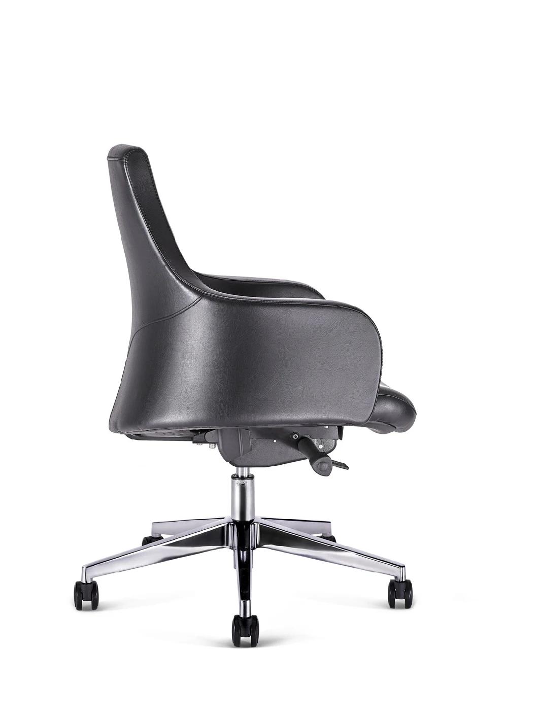 Middle Back Adjustable Ergonomic Half Leather Boss Manager Executive Home Office Swivel Office Chair