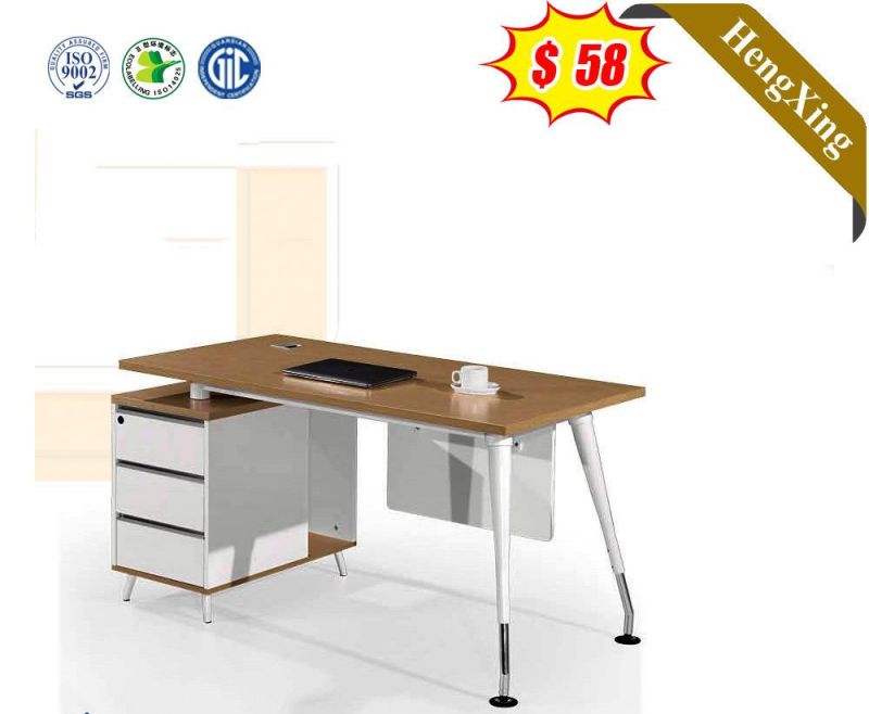 Metal Legs Modern Computer Desk with Drawers MDF Standing Table