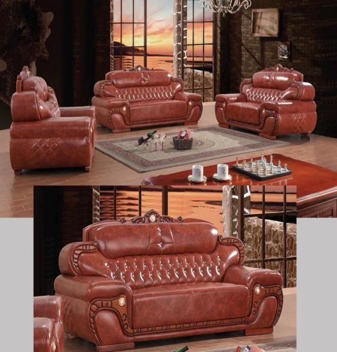 Modern Design Luxury Leather Commercial Sofa Furniture Brown Office Sectional Sofa Chair Set Waiting Sofa