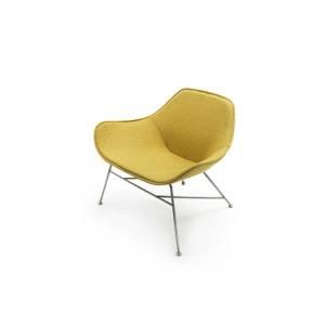 Lounge Chair with Fiberglass Shell with Graceful Curves for Ralaxing Space