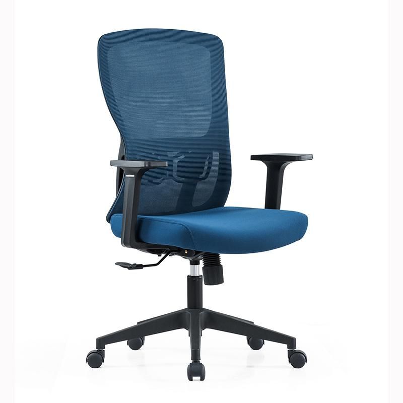 Blue MID Back Injection Molded Foam Ergonomic Revolving Mesh Office Chair