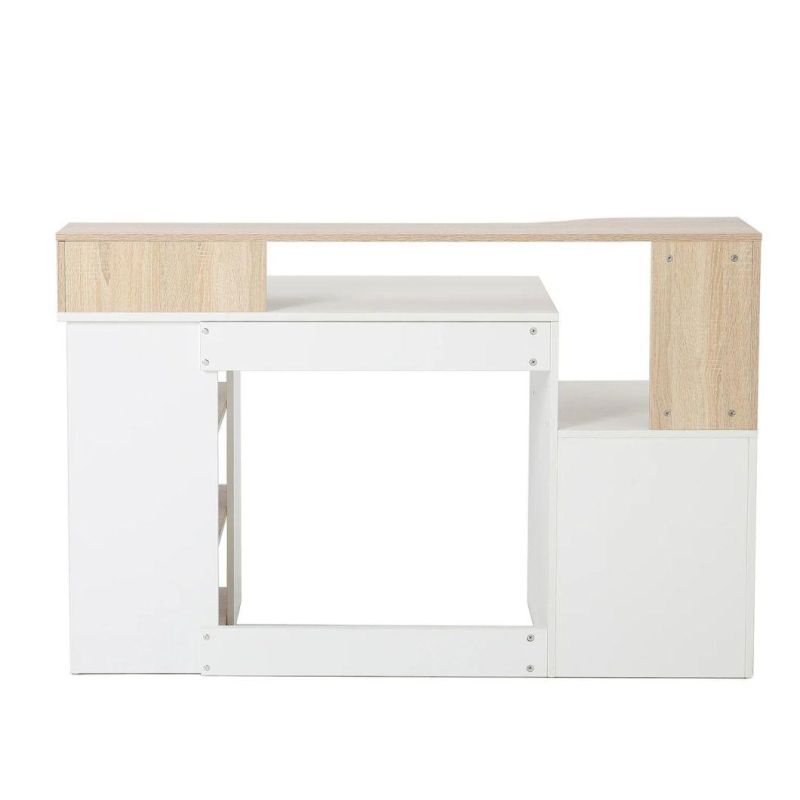 Amazonsfurntiure 55" Multi-Shelf Dorm and Home Office Desk Oak-White