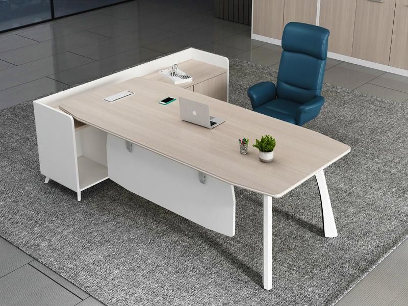 Elegant Oak Wooden Melamine Manager Computer Executive Office Table