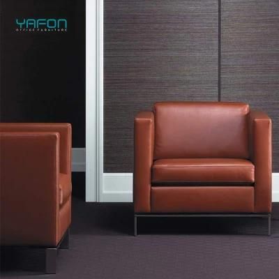 Modern Commercial Reception Furniture Leather Fabric 1+1+3 Office Sofa Set