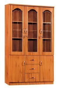 2019 Melamine Bookcase with Aluminum Frame 2 Door 3 Door Bookshelf File Cabinet New Design Office Furniture PVC Finish
