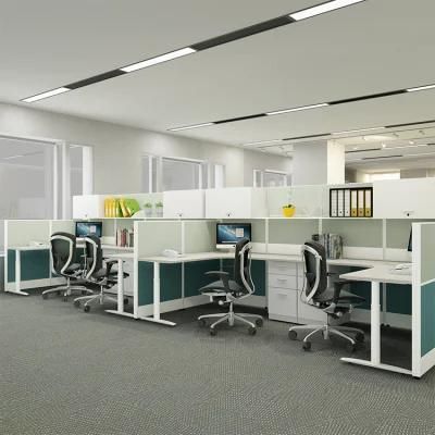 High End Modern Ddsign Clusters Office Workstation with Overhead Cabinet