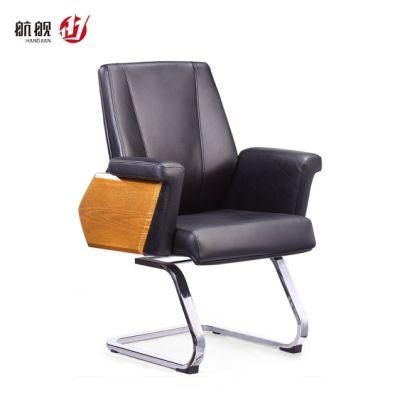 MID-Back Visitor Guest Meeting Conference Leather Armchairs with 180 Deg Resilient Mechanism Office Chair