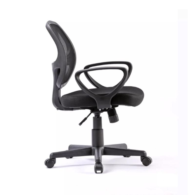 Office Mesh Chair Cheap Contemporary Low Cost Swivel Black Plastic Computer Chair