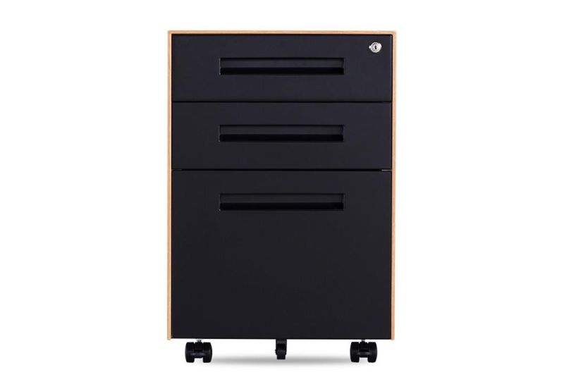 Office Equipment Steel Vertical 3 Drawers Mobile Cabinet Pedestals