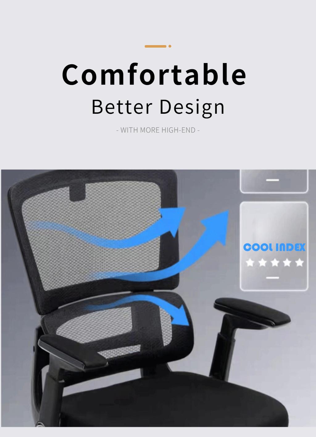 Ergonomic New Design Model Flip up Armrest Office Mesh Chair