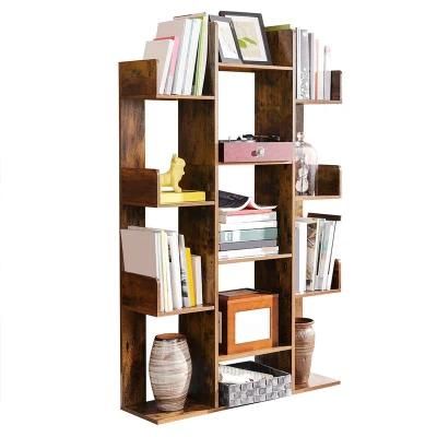 American Style Wooden Panel Living Room Storage Bookshelf 0389