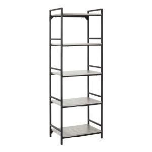 Bookshelf Home Office Industrial Bookcase Storage Shelves 5 Tiers Flower Stand Rustic Metal Book Rack Organizer