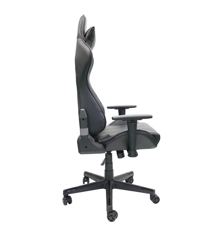 (KNIGHT-BL) Modern High Quality Black Racing Computer Gaming Chair Ergonomic Backrest and Seat Height Adjustment with Headrest