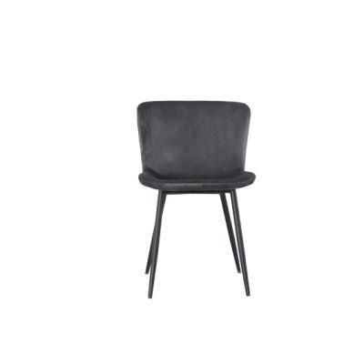 Home Dining Chair for Hotel Use, Velvet Living Room Dining Chair with Metal Leg, Unique Design Modern Chair