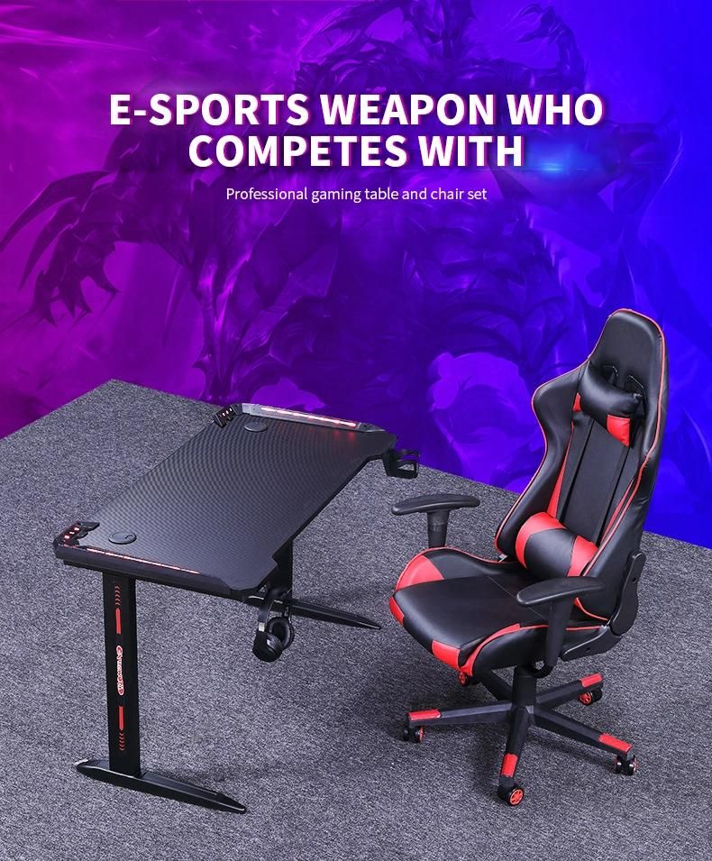 Elites Black Customize Colors Bedroom Computer Gaming Desks Gaming Executive Desk with RGB Light