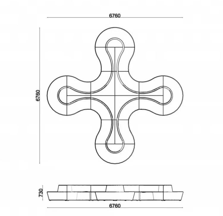 Public Area Furniture Fabric Big Modular Sofa