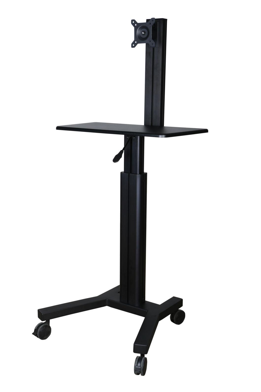 Silver / White / Black Gas Lift Mobile Computer Workstation (GAS 1601)