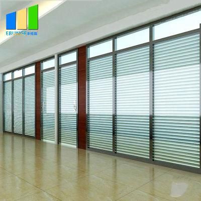 Full View Office Aluminum Frame Fixed Glass Partition Walls Price