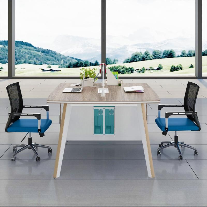 Modern Office Interior Workstation 4 Seats Staff Melamine Partition