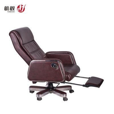 Leather Luxury Multi Functional CEO Swivel Office Executive Computer Chair with Footrest