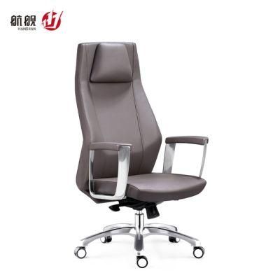 Best Quality Leather Chair Aluminum Base Ajustable Headest Office