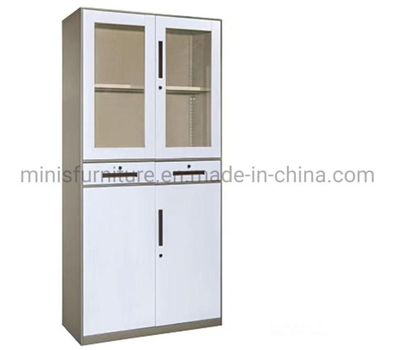 (M-FCA) High Metal Steel/Iron File Storage Cabinets with Glasses for Office/School/Hospital Furniture