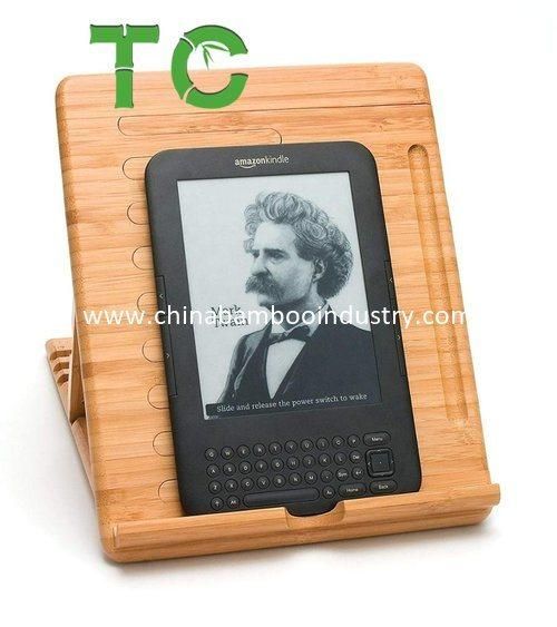 Wholesale High Quality Bamboo Expandable Book Stand Tablet Holder Adjustable Kindle Stand