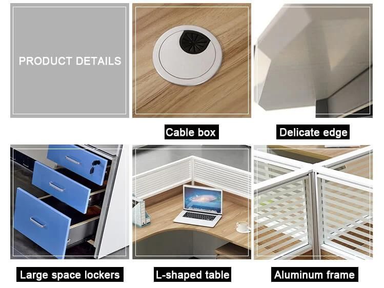 Modern Office Furniture Desk 4 Seater L Shape Workstation