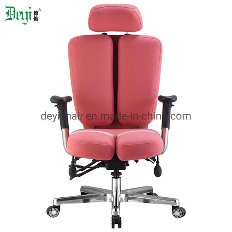 5 Lever Heavy Duty Mechanism with Height Adjustable PU Arms and Headrest 350mm Aluminum Base and Nylon Castor Chair