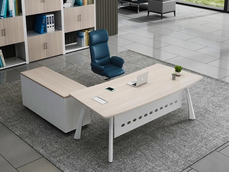 Factory Price Chairman Office CEO Movable Computer Director Manager Desk with Vice Cabinet