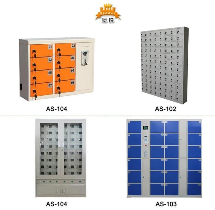 Blue Metal Cabinet Mobile Cell Phone Charging Station Locker