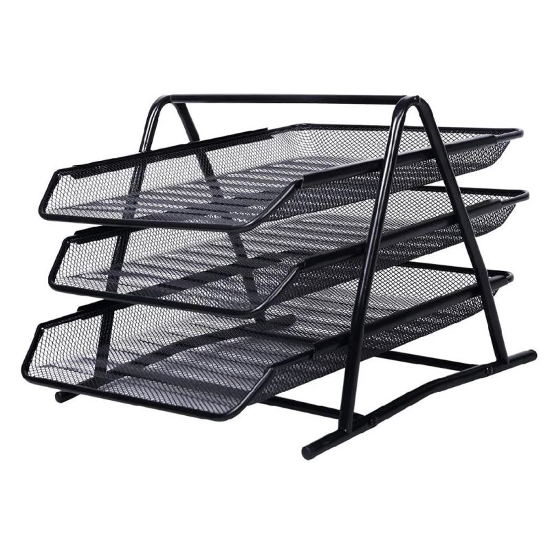 Office Filing Trays Holder A4 Document Letter Paper Wire Mesh Storage Organizer