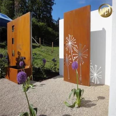 Simple Design Corten Steel Panel Rusty Metal Decoration Screen