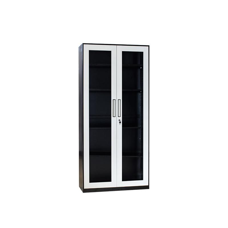 New Style and Popular Office Furniture Metal File Storage Cabinet Cupboard with 2 Glass Door
