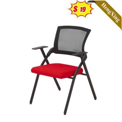 Red Color Fabric Foam Seat and Black Mesh Chairs Office School Furniture Meeting Room Metal Legs Conference Training Chair