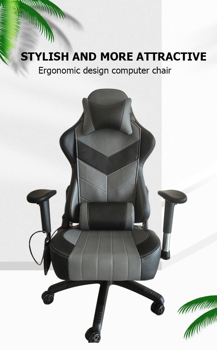 Hot-Selling Racing Chair with High Backrest, Ergonomic Rotating Computer Chair and PVC Leather Office Chair with Lumbar Support