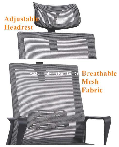 High Quality Executive Mesh Ergonomic Plastic Office Chair with Headrest