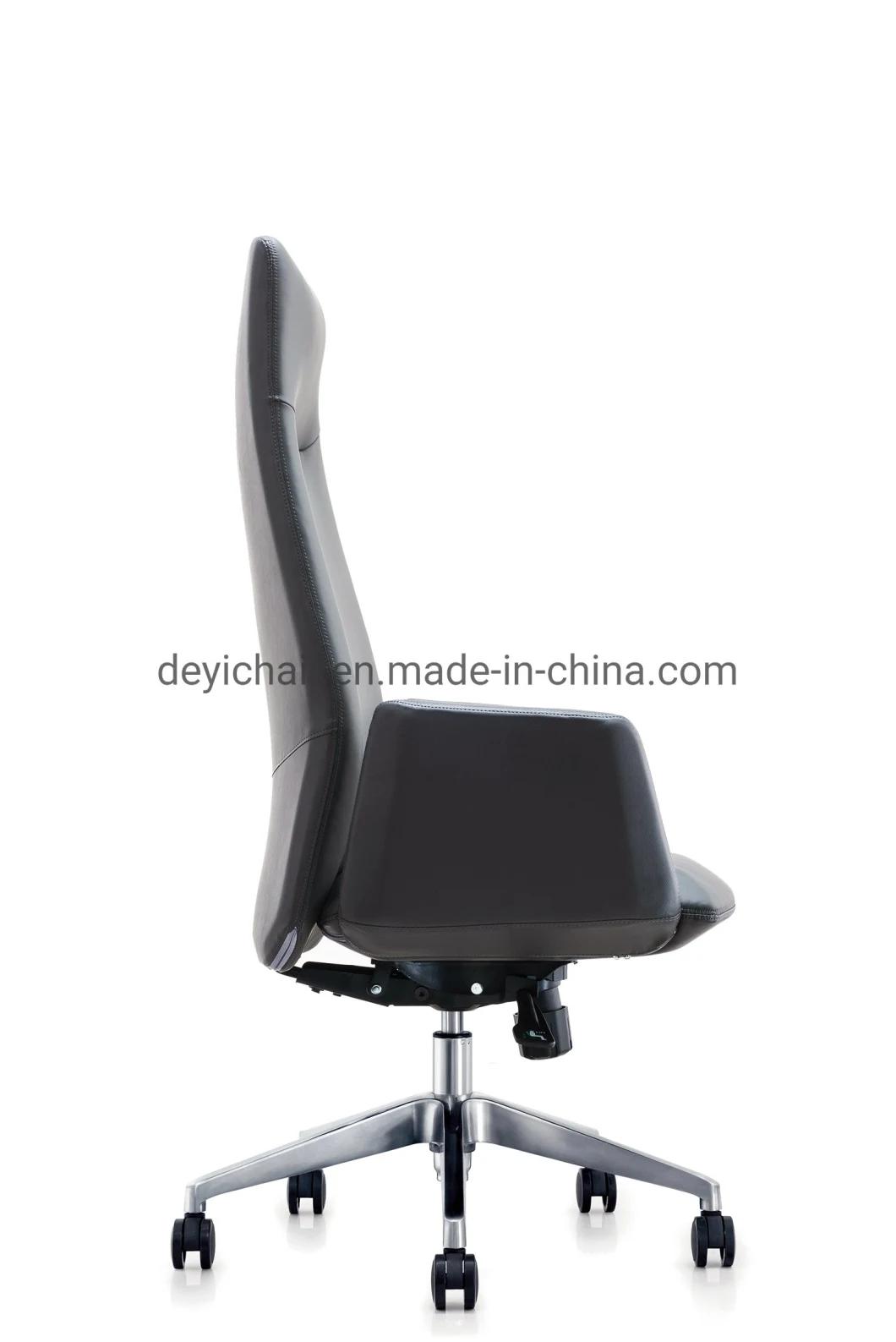 Aluminum Base PU Castor Chromed Finished Gas Lift High Back Style PU/Leather Upholstery for Seat and Back Chair