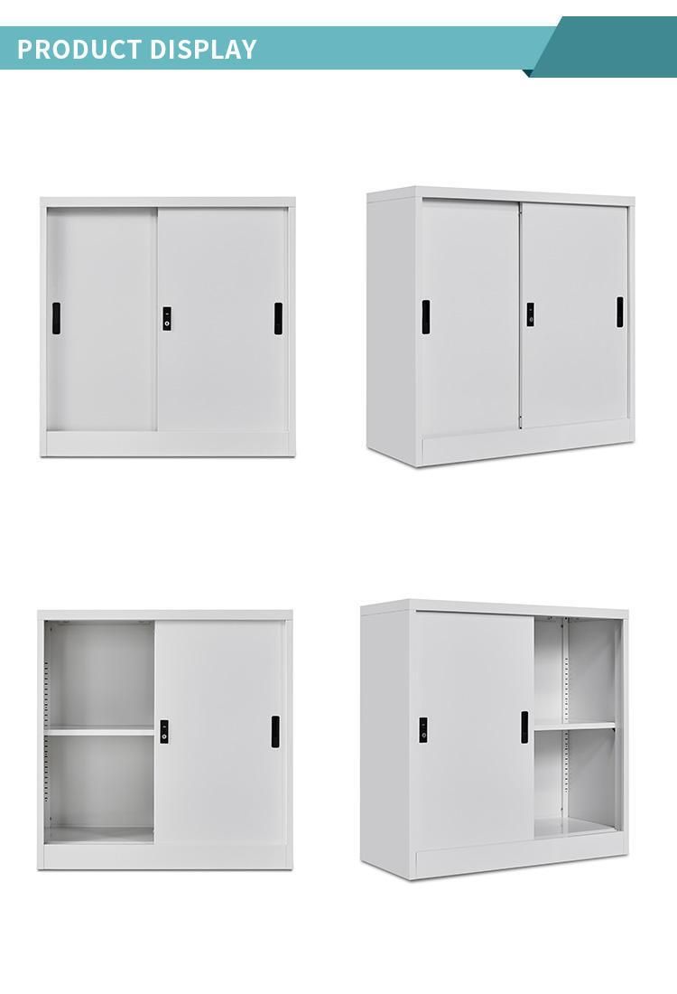Knock Down Half Height Office Furniture Metal Sliding Door Cabinet Metal Cupbaord