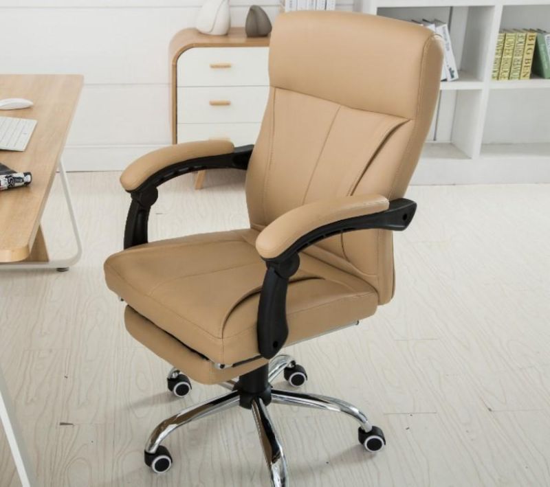 Low Back Leather Office Chair with Leg Rest