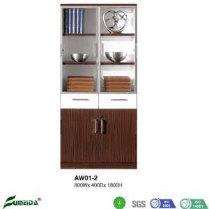 High Quality Wooden Office Furniture Glass Filing Cabients with 2 Doors