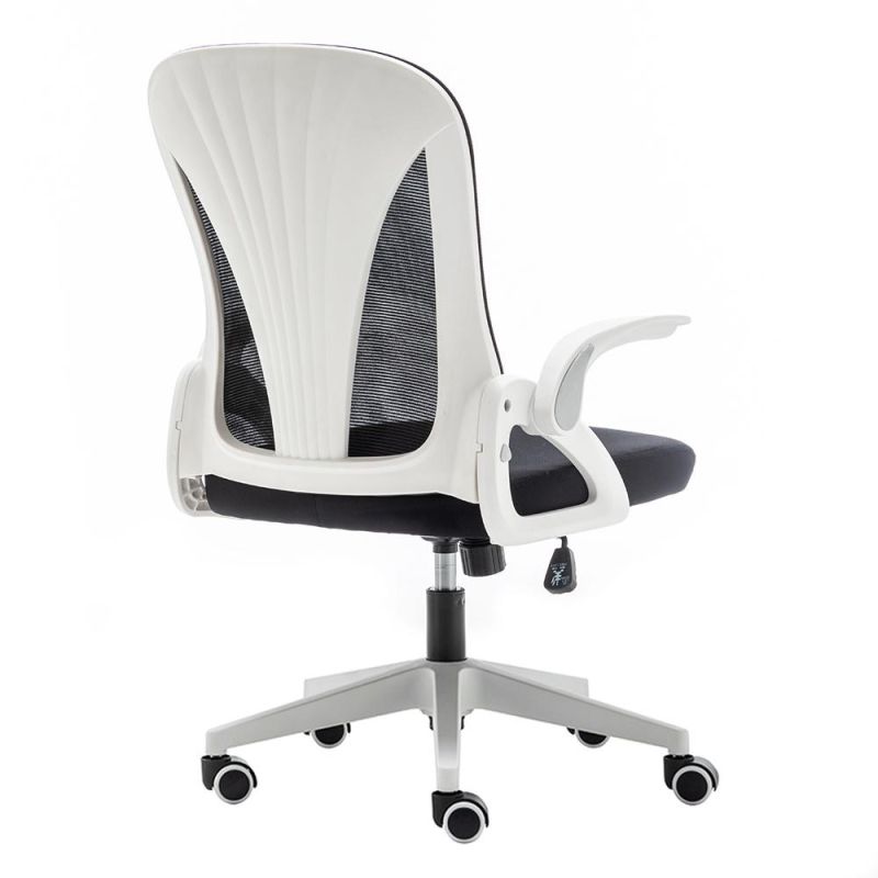 Custom White Flip-up Arms Mesh Chair High Back Comfort Ergonomic Swivel Office Chair Price PC Computer Racing Chair