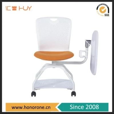 Modern School Training Folding Stack Office Chair with Swivel Table