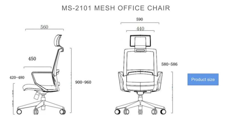 Modern Office Furniture Chair Staff Vistor Computer Chair Mesh Swivel Ergonomic Chair