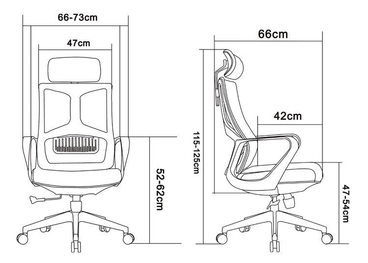 Comfortable Office Furniture Office Desk Chairs with Wheels Mesh Chair Back Fabric Ergonomic Office Chair