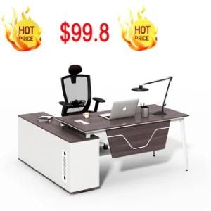 2019 Latest Modern Executive Office Desk Furniture Set with Low Cabinet