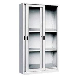 High Quality Full Height Vertical 2 Adjustable Shelves Steel 2 Glass Door Filing Cabinet