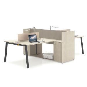 Super Quality Office Workstation 4 People Partition MFC Wooden Office Modular Workstation