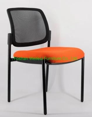Medium Fabric Back and Seat 25 Tube 2.0mm Thickness Black Metal Coated Frame Conference Chair