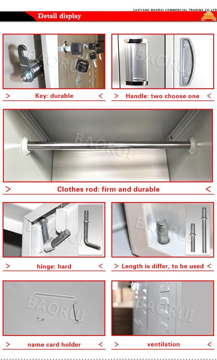 Metal Adjustable Shelf 2 Door Clothing Storage Steel Lockers